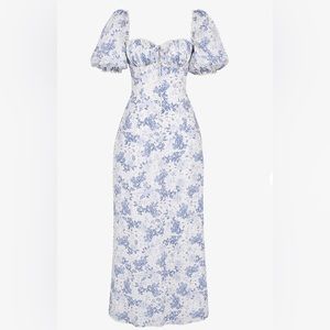 House Of CB Floral Blue and White Women's Dress